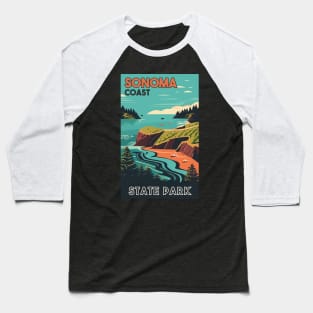 A Vintage Travel Art of the Sonoma Coast State Park - California - US Baseball T-Shirt